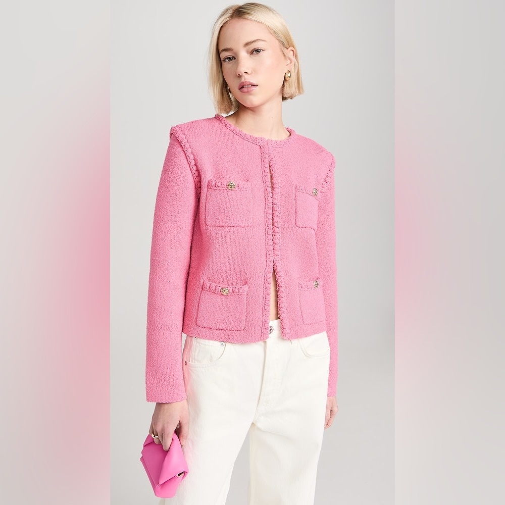 Worn 1x ! Perf cond!! Endless Rose Braided knit jacket :: pink :: size XS